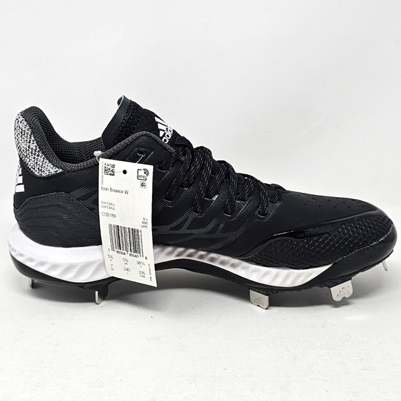 Adidas Womens Icon Bounce Low Metal Softball Cleats Black Size 7 CG5189 NEW - Picture 3 of 11